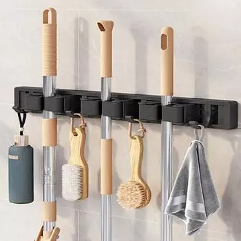 Настенная стойка для метлы Yousheng, прочная несущая конструкция, регулируемая, широко используемая, простая в установке, вешалка для метлы и швабры 40cm