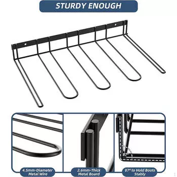 Настенная стойка для обуви, высокий держатель, прочная сушилка, вешалка для вейдерсов для гаража, шкафа в помещении