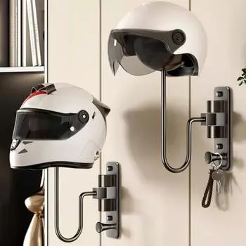 Настенная стойка для шлема мотоцикла с вращением на 180 градусов, прочный держатель для дисплея для шлема мотоцикла, велосипеда, спортивный держатель для хранения вешалки чёрный