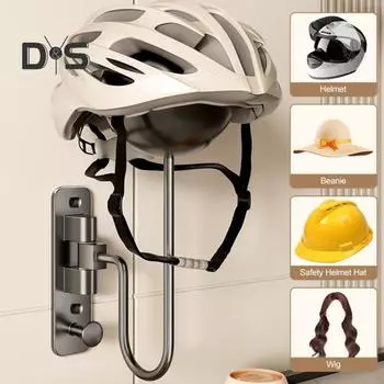 Настенная стойка для шлема мотоцикла с вращением на 180 градусов, прочный держатель для дисплея для шлема мотоцикла, велосипеда, спортивный держатель для хранения вешалки чёрный