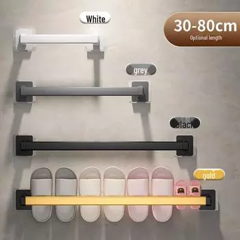 Настенная стойка для тапочек для ванной комнаты без проколов для туалета или двери 30cm белый