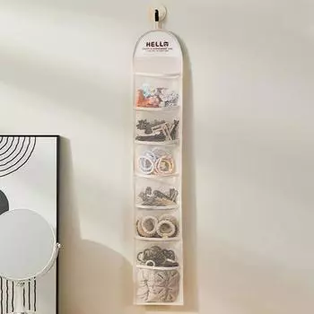 Настенная сумка для хранения с несколькими сетчатыми карманами, большая вместительная веревка для волос, заколки для волос, носки, сумка для хранения нижнего белья, домашняя сумка