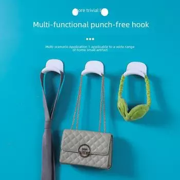 Настенная сумка и крючок для наушников - без сверла, вешалка для пальто, шарфов и галстуков чёрный