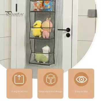 Настенная сумка с несколькими карманами. Нетканый материал. Многослойный подвесной чехол для ключей. Солнцезащитные очки. Кошельки. Аксессуары для волос. Большая вместимость. 4Grid белый