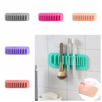 Настенная сушилка для кистей для макияжа Силиконовая подставка для кистей для макияжа Инструменты для макияжа серый