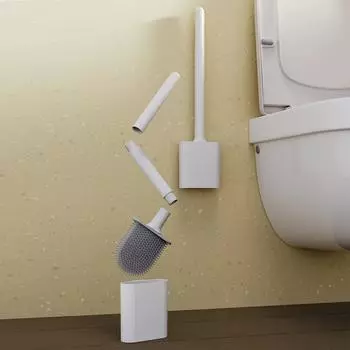 Настенная туалетная щетка для тупиков, силиконовая плоская головка, набор щеток для чистки туалета, щетка для чистки туалета белый