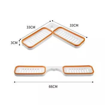 Настенная угловая полка для ванной комнаты, складная, органайзер-стойка для ванной комнаты и кухни оранжевый