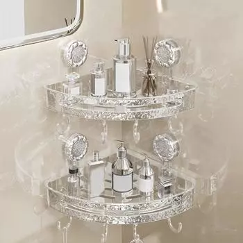 Настенная угловая полка квадратная треугольная стойка для хранения непробиваемая настенная полка