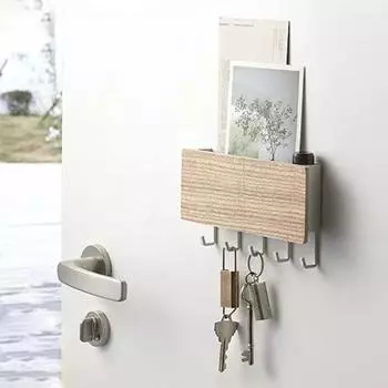 Настенная установка, 6-рядные крючки, бесшовные многофункциональные самоклеящиеся вешалки для ключей без перфорации, вешалка для одежды, шляпа Burlywood