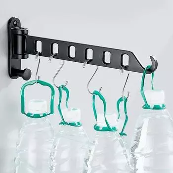 Настенная вешалка для белья, сушилка, складная вешалка для одежды, металлическая стойка для хранения вещей для дома, общежития, балкона, прочная чёрный