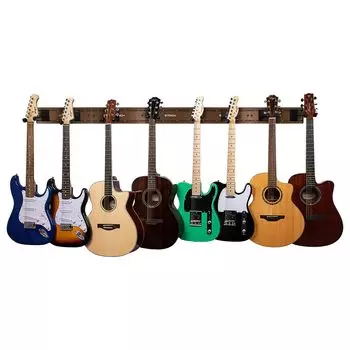 Настенная вешалка для гитары STRICH вмещает 8 гитар из орехового дерева, прочный алюминиевый металлический настенный держатель, регулируемый музыкальный инструмент, набор для демонстрации, дерево