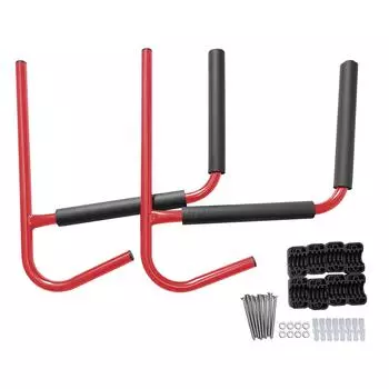 Настенная вешалка для каяка Настенное крепление Стойка для хранения каяка Настенный крючок для доски для серфинга красный