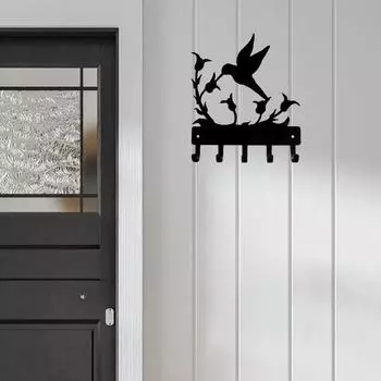 Настенная вешалка для ключей Hummingbird, вешалка для железных поделок, настенный декор, идеальный подарок для любителей природы M светло-серый