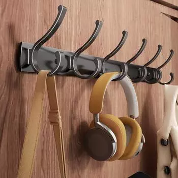 Настенная вешалка для одежды Крючок для хранения Нержавеющая прочная конструкция Сильная несущая способность Простая установка Настенная вешалка для пальто с серый