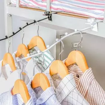 Настенная вешалка для одежды, прикроватная сушилка для одежды в студенческом общежитии, экономящая место в шкафу, органайзер для хранения одежды, вешалки для одежды чёрный