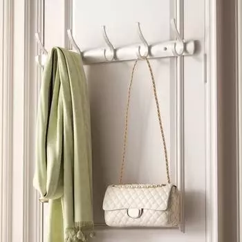 Настенная вешалка для одежды с крючками для хранения, устойчивая к ржавчине, прочная конструкция, прочная, несущая способность, простая установка. серый