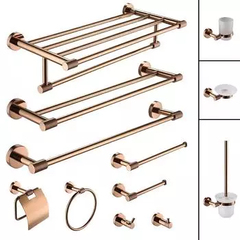 Настенная вешалка для полотенец из нержавеющей стали цвета розового золота, держатель для туалетной бумаги, вешалка для полотенец, крючок для халата, подстаканник, аксессуары для ванной комнаты