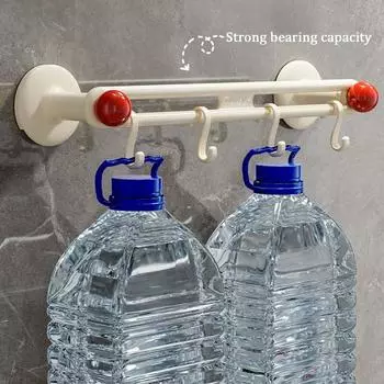 Настенная вешалка для полотенец Punch Free с 4 крючками, практичная вешалка для полотенец для ванной комнаты зелёный