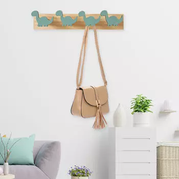 Настенная вешалка с 4 крючками для удобного хранения и организации Brachiosaurus