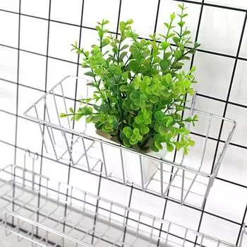 Настенная вешалка с сетчатым дизайном, многофункциональная, настенная, прочная, несущая, большая вместимость, украшение для дома, самодельная настенная фотовыставка, коробка для хранения предметов искусства, корзина S чёрный