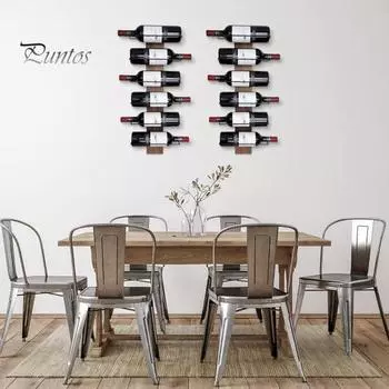 Настенная винная стойка, деревянный держатель для бутылок вина, кухонный бар, органайзер для хранения, простая сборка, вмещает 12 бутылок, домашний декор, подарок для любителей вина