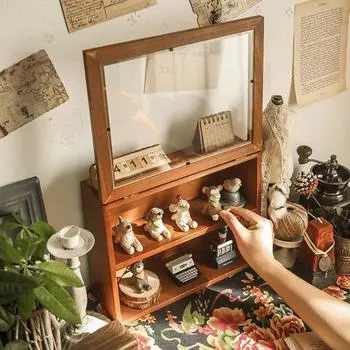 Настенная витрина, деревянный шкаф, теневой футляр для хранения, кружка, деревянный органайзер для хлеба