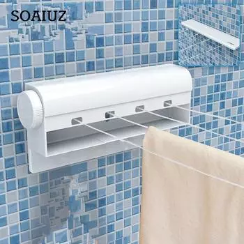 Настенная выдвижная веревка для белья в помещении и на открытом воздухе вешалка для белья телескопическая сушилка для одежды 4 line