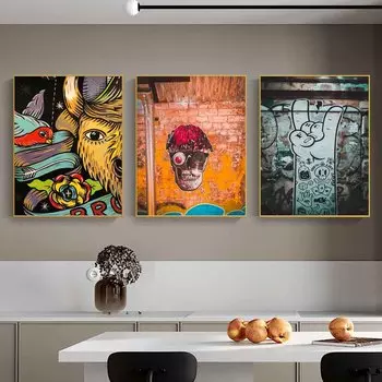 Настенная живопись Бэнкси, уличное граффити, культура, постер, портрет знаменитости, картина маслом, картина на холсте, украшение дома, фреска, без рамки 21*30cm No Frame