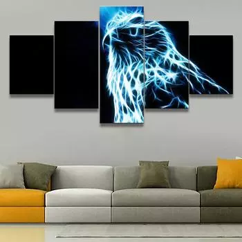 Настенная живопись на холсте, 5 шт., постеры с животными, орлом или спальней, рамки для дома, современное украшение для гостиной, модульные картины без рамки 20x35cm*2 20x45cm*2 20x55cm*1