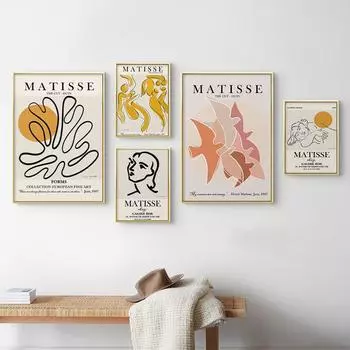 Настенная живопись на холсте Матисс абстрактный рисунок линии птица плакаты на скандинавскую тему и принты картинки для гостиной домашний декор 21cm30cm NoFrame
