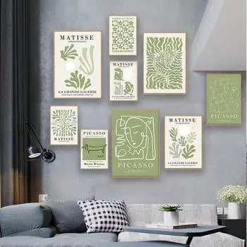 Настенная живопись на холсте Пикассо Матисс абстрактная девушка цветок плакаты на скандинавскую тему и принты настенные панно для гостиной домашний декор 20x30cm