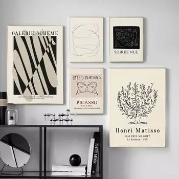 Настенная живопись на холсте Пикассо Матисс абстрактная девушка цветок плакаты на скандинавскую тему и принты настенные панно для гостиной домашний декор 21x30cm No Framed