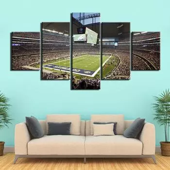 Настенная живопись на холсте, принты на стадионе Dallas AT&T, современные 5 шт., спортивные работы для домашнего декора, готовые повесить 20x35cm*2 20x45cm*2 20x55cm*1