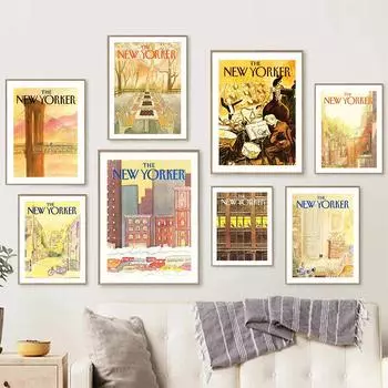 Настенная живопись на холсте, винтажные пейзажи Нью-Йорка, цитаты, плакаты на скандинавскую тему и принты, настенные панно для декора гостиной 21cm30cm NoFrame