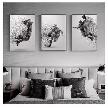 Настенная живопись, постер и принт, украшение для гостиной, художественный декор, холст, картина A262, геометрический абстрактный баскетбол 21cm30cm NoFrame