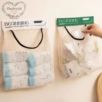 Настенное хранилище для кухонных артефактов, монтируемое на дверь, сумка для хранения, хозяйственная сумка, мусорный мешок, пластиковый пакет, настенная волшебная сетчатая сумка белый