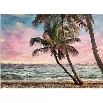 Настенное искусство DIY Алмазная картина Вышивка крестом Морские волны Закат Кокосовые пальмы Картина 5d Вышивка 20X30CM