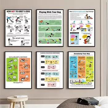 Настенное искусство для детского сада, печать на холсте, плакаты, как играть с собаками, чтобы рисовать скандинавские картины для детей 21cm30cm NoFrame