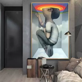 Настенное искусство, холст, живопись, постеры и принты, мультяшные абстрактные мечты мальчика, декоративные картины, искусство для детей, гостиная, Cuadros 21cm30cm NoFrame