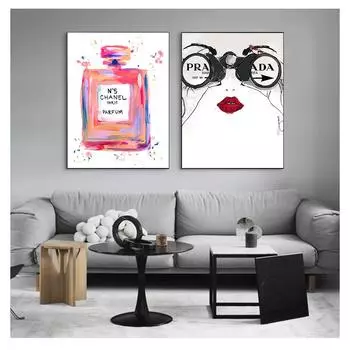 Настенное искусство, модные постеры и принты, картина на холсте, настенные картины для гостиной, домашний декор, плакат с флаконом духов, цитаты, скандинавский стиль 21cm30cm NoFrame