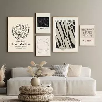 Настенное искусство Пикассо Матисс абстрактная картина на холсте девушка цветок плакаты на скандинавскую тему и принты настенные панно для гостиной домашний декор 21cm30cm NoFrame