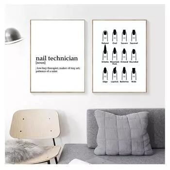 Настенное искусство, простые черно-белые модные фотографии для маникюра, скандинавский постер, модульная гостиная, печать на холсте, домашний декор, живопись 21cm30cm NoFrame