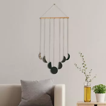 Настенное искусство с фазами Луны для декора дома и офиса чёрный