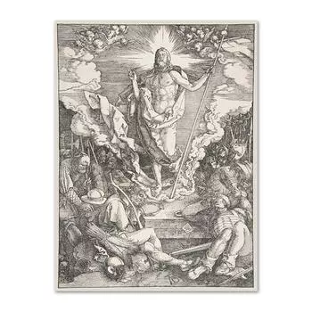 Настенное искусство Воскресения Иисуса Воскресения, винтажный рисунок, гравюра на дереве, Библия, Новый Завет, Христос, холст, картина, домашний декор, искусство 21x30cm No Frame