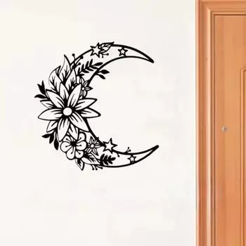 Настенное искусство в стиле бохо-бабочки: Черный металлический цветок для шикарных пространств, очаровательное украшение на стену в стиле бохо для гостиной и улучшения дома L белый