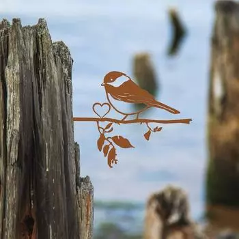 Настенное искусство в виде силуэта птицы на ветке из стали — сделайте свой дом уникальным с помощью этого искусства. Отлично подходит для сада, двора, патио и в качестве подарка на день рождения. бежевый