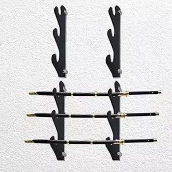 Настенное крепление 3-х уровневая подставка для меча плотность ДВП без фурнитуры украшения поддержка аксессуары основание стойка для самурая чёрный