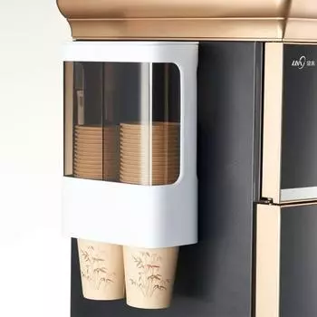 Настенное крепление, автоматическая стойка для хранения стаканчиков, диспенсер для бумажных стаканчиков, одноразовый прижимной пластиковый держатель для стаканчиков, пыленепроницаемый контейнер для стаканчиков 1-Gray