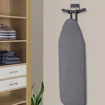 Настенное крепление Держатель для гладильной доски Прочная несущая способность Нержавеющий Устойчивый к коррозии Простая установка Держатель для утюга Крючок для вешалки серебряный серый