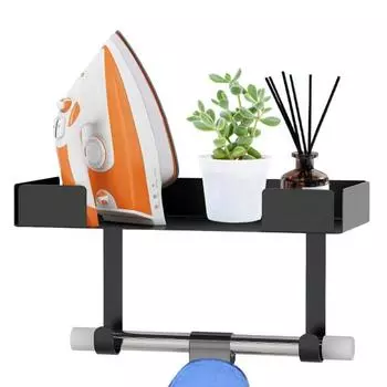 Настенное крепление Держатель для гладильной доски Прочная металлическая вешалка для гладильного стола Прачечная Многофункциональная гладильная доска Органайзер для хранения парового утюга